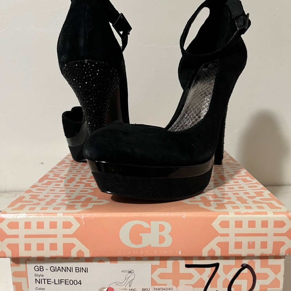 Gianni Bini Black Suede Heels